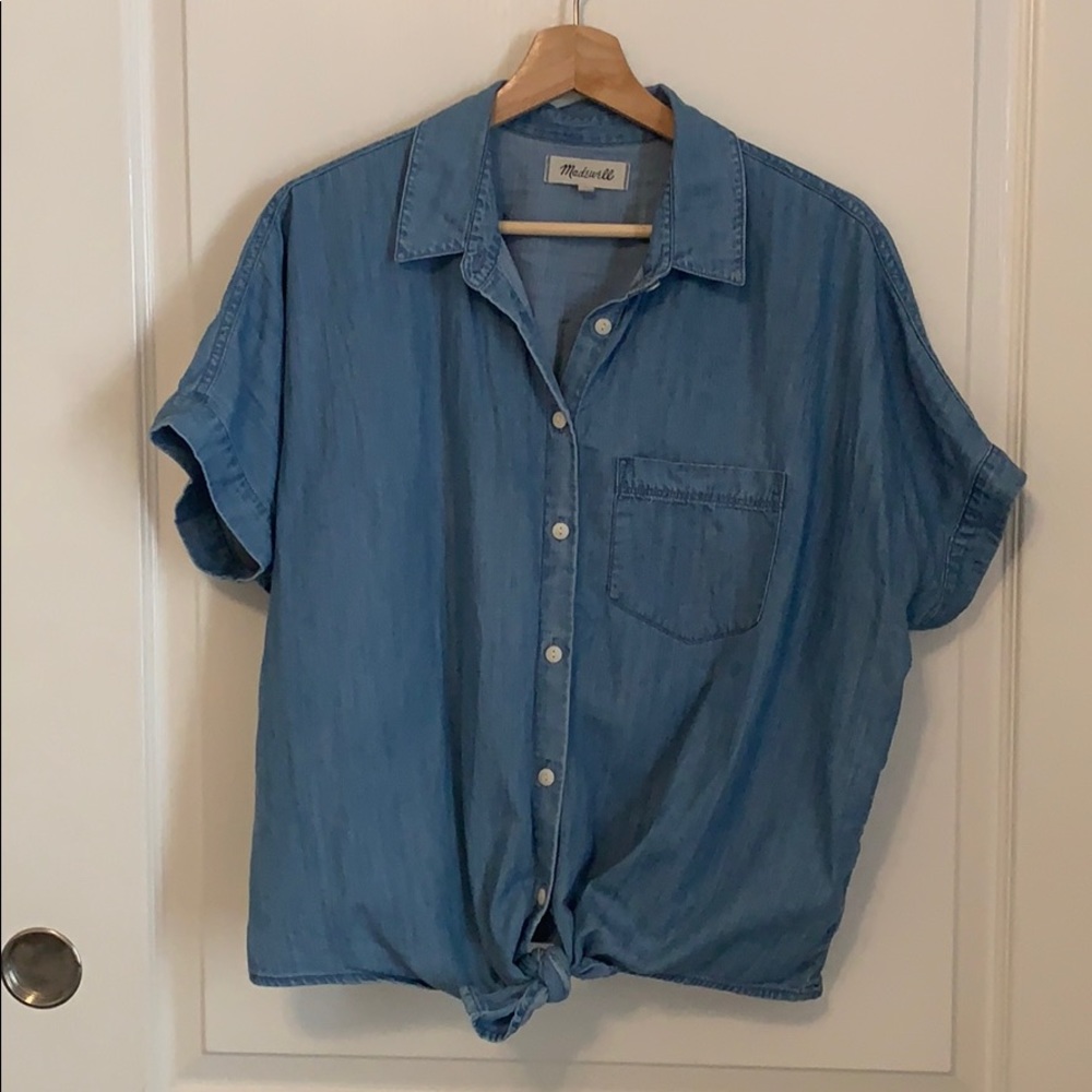 Madewell Chambray Front Tie Button Up